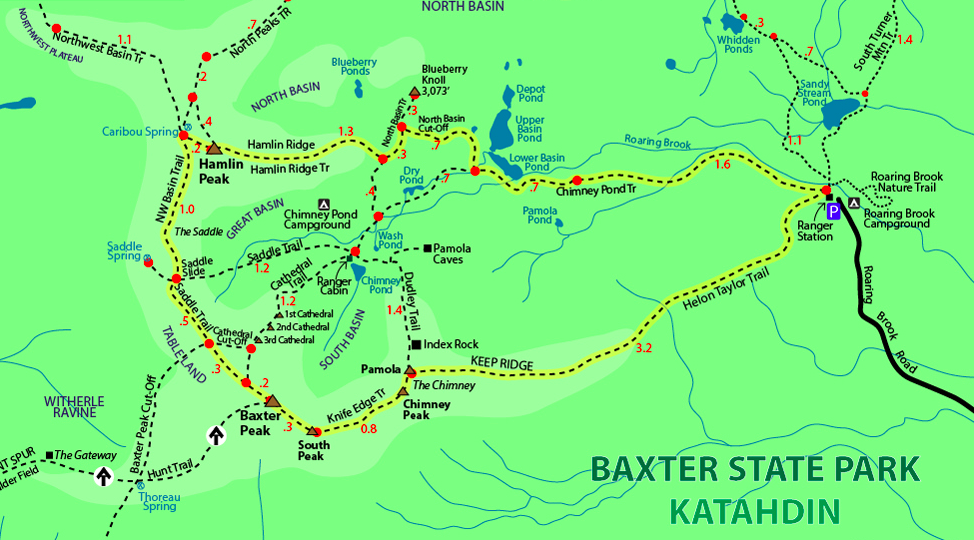 Baxter State Park & Mount Katahdin Trail Map