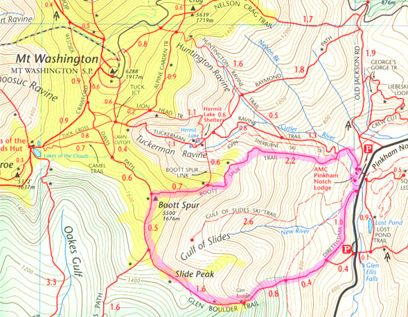 Boot Spur Trail Map