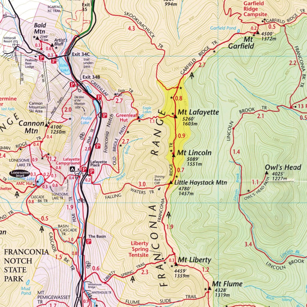 Franconia Ridge Trail Map