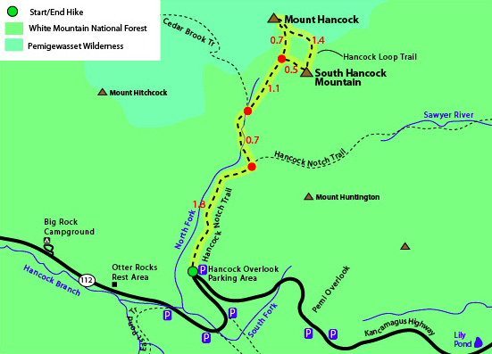 North and South Hancock Trail Map