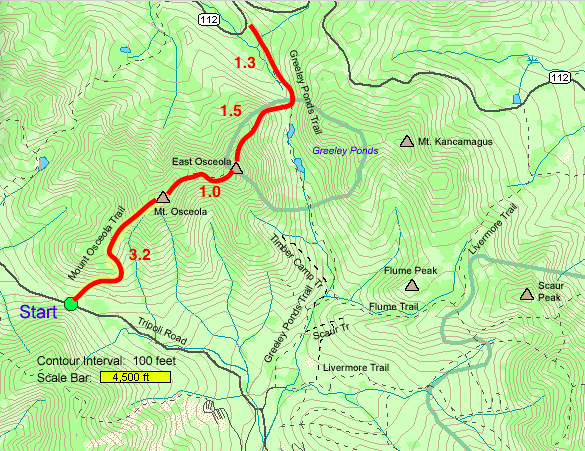 Mount Osceola Trail Map