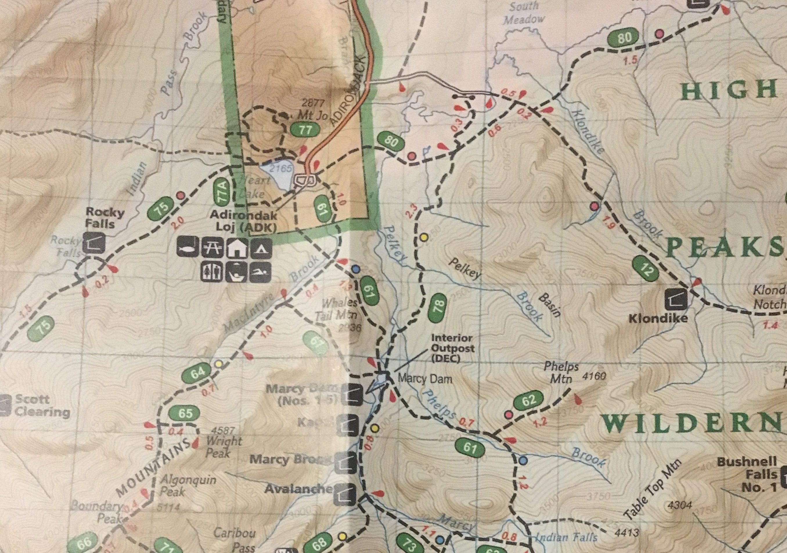 Algonquin Peak Trail Map
