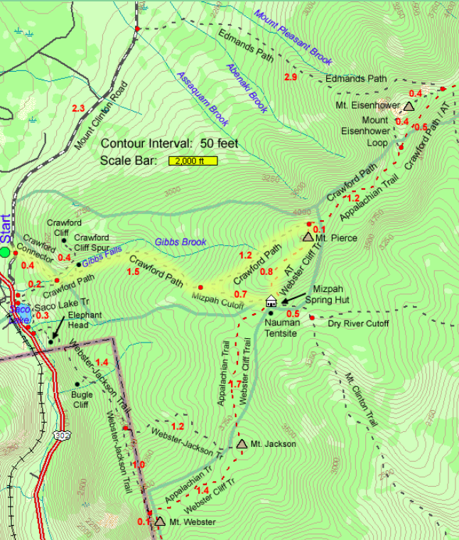 Mount Pierce Trail Map
