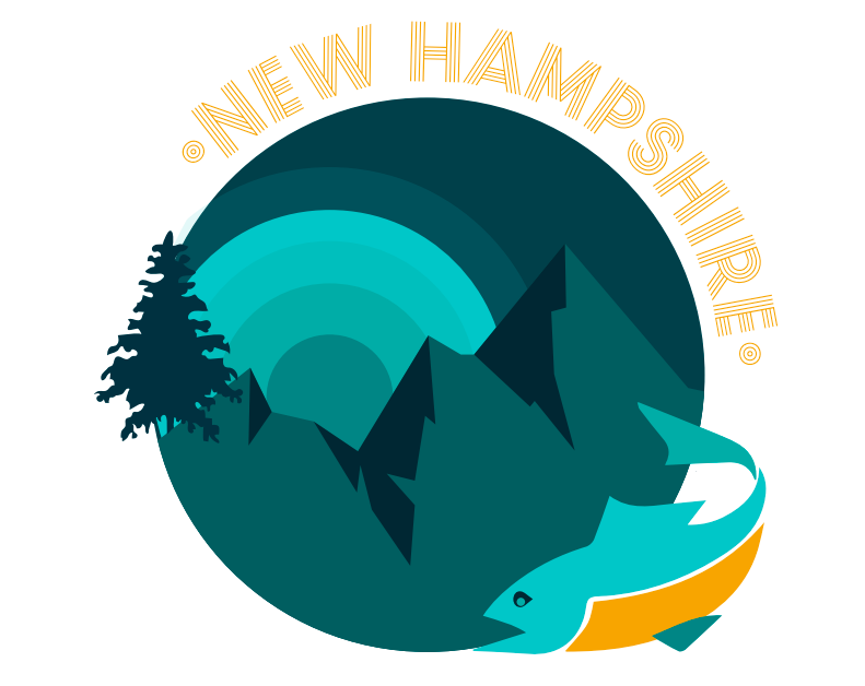 New Hampshire Mountains and Fish Design