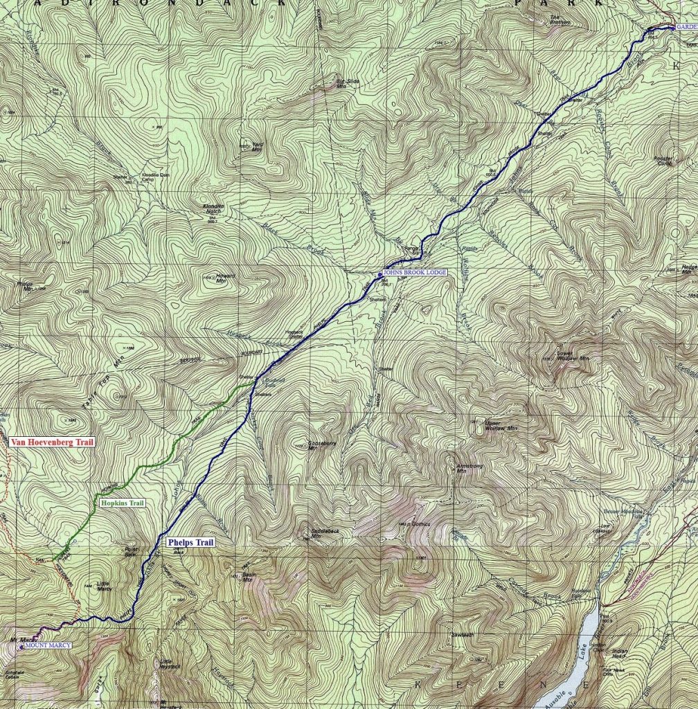 Johns Brooks Trail Map