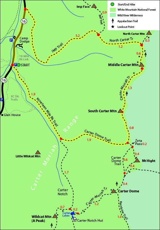 Middle Carter Mountain Trail Map