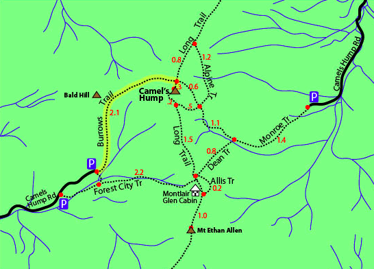 Camel's Hump Trail Map