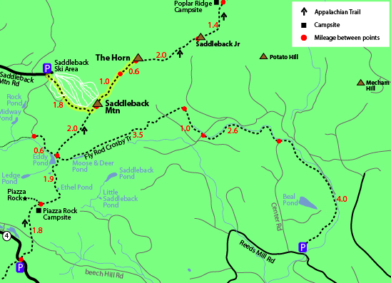 Saddleback Mountain Trail Map