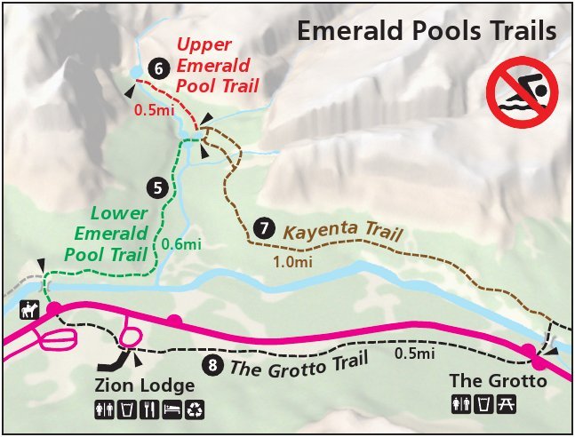 Emerald Pool Trail Map