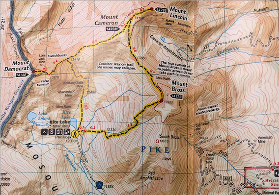 Mount Lincoln CO Trail Map