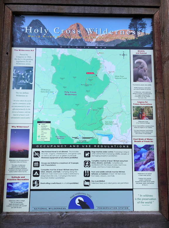Mount of The Holy Cross Trailhead Sign 3