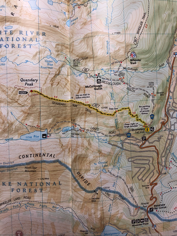 Quandary Peak Trail Map
