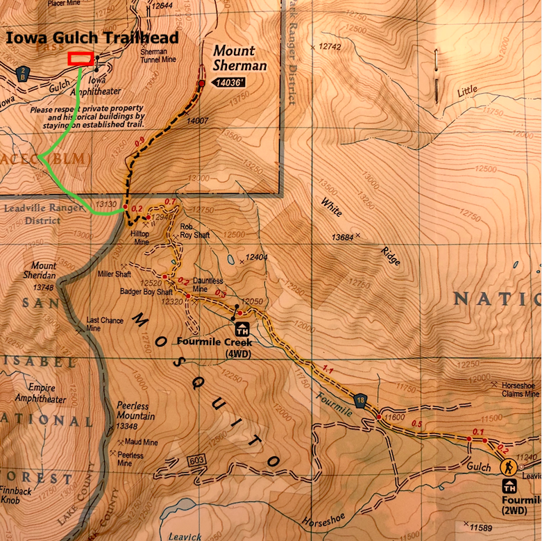 Mount Sherman Trail Map