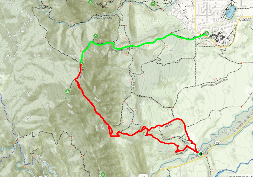 Bear Peak Trail Map - South Mesa Trail - Shanahan Mesa Trail