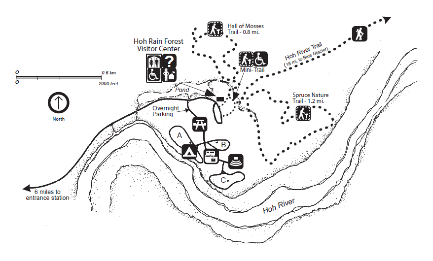Trail Map of the Hoh Rainforest from NPS