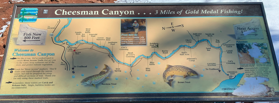 Cheesman Canyon Fishing Map