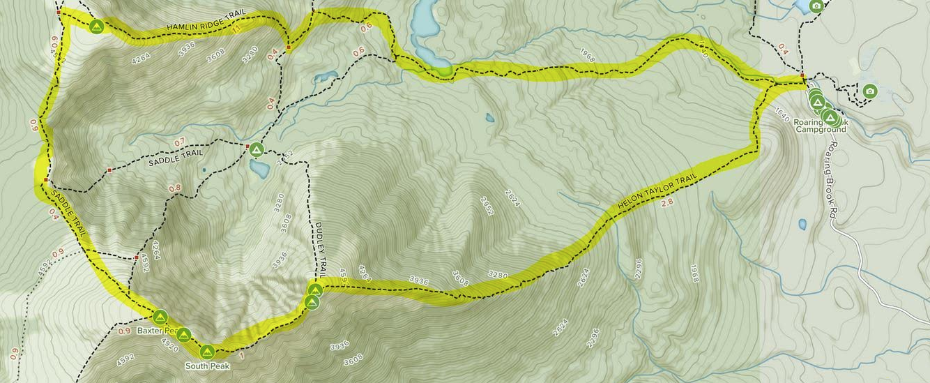 Mount Hamlin Mount Katahdin Loop Trail Map
