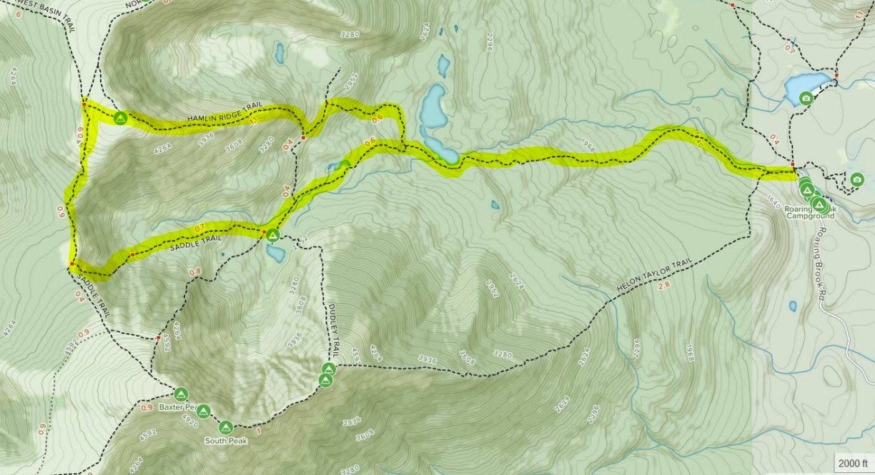 Saddle Trail & Hamlin Ridge Trail Map