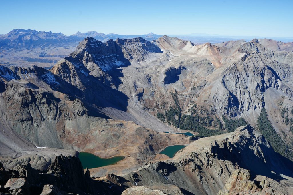 Blue Lakes Basin From Sneffels Summit