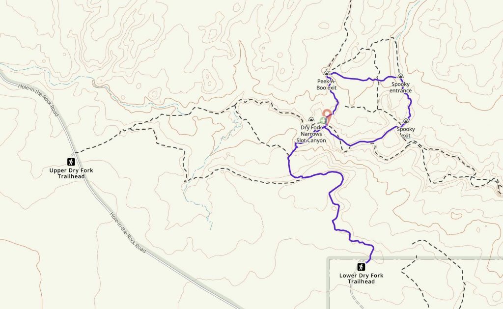 Peekaboo Canyon & Spooky Gulch Trail Map
