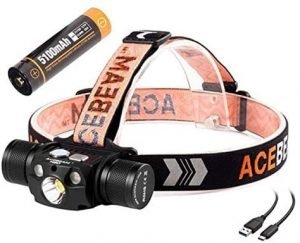 ACEBEAM H30 LED Headlamp Rechargeable 3-Color Light Cree XHP70.2 Headlight