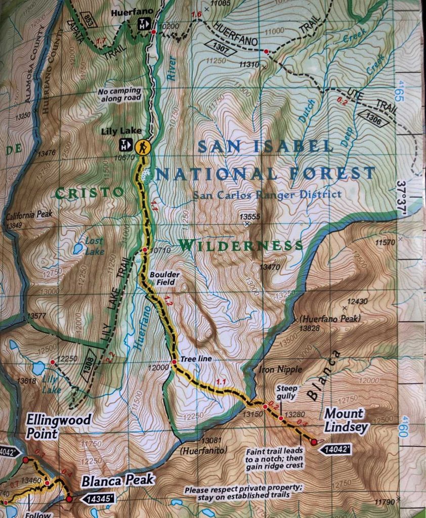 Mount Lindsey Trail Map
