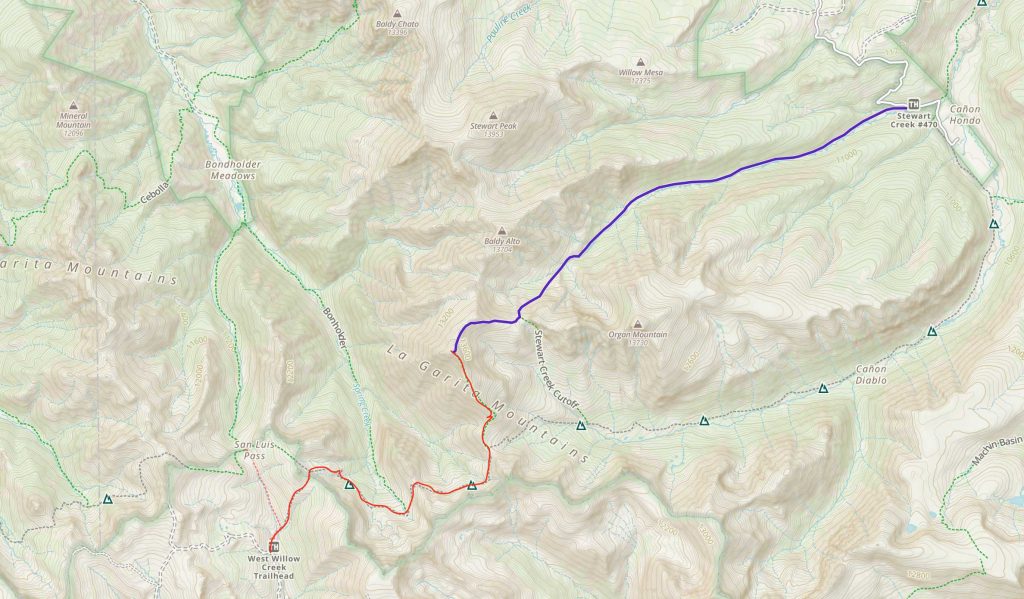 San Luis Peak Trail Map