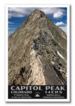 Capitol Peak, Colorado 14er Poster