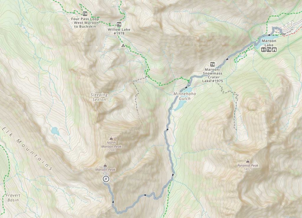 Maroon Peak Trail Map