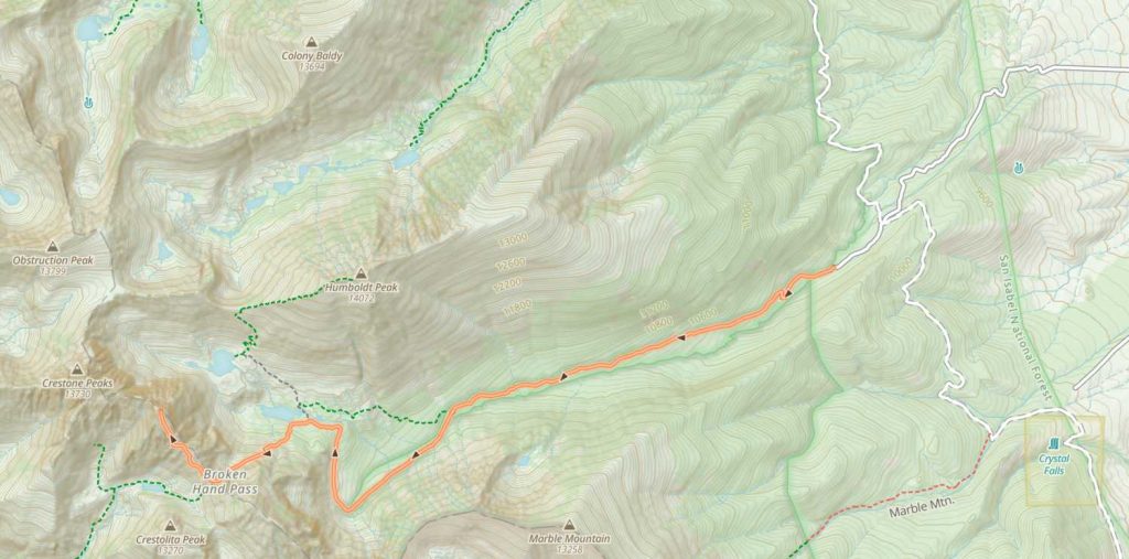Crestone Needle Trail Map