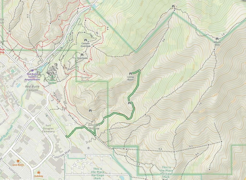 The Living Room Hike Trail Map