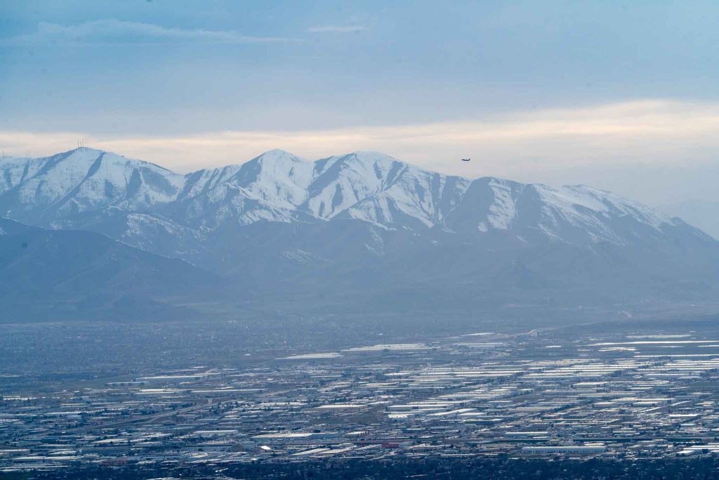 Hikers can watch planes take off and land at the Salt Lake Airport with incredible views