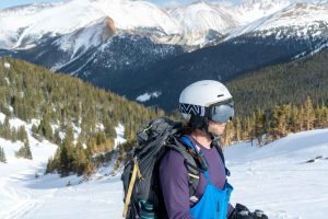 OutdoorMaster Ultra XL Goggles on a sunny backcountry skiing day