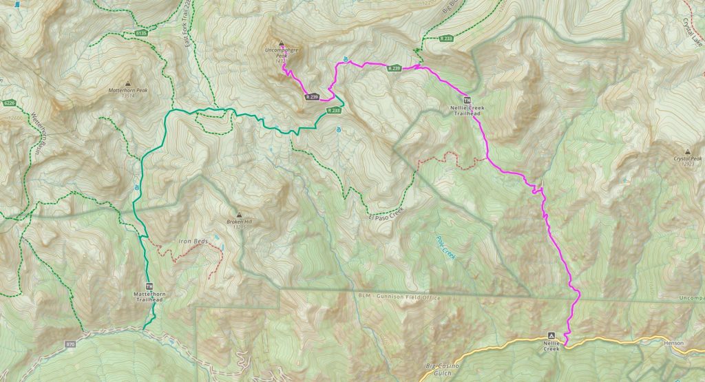 Mount Uncompahgre Trail Map
