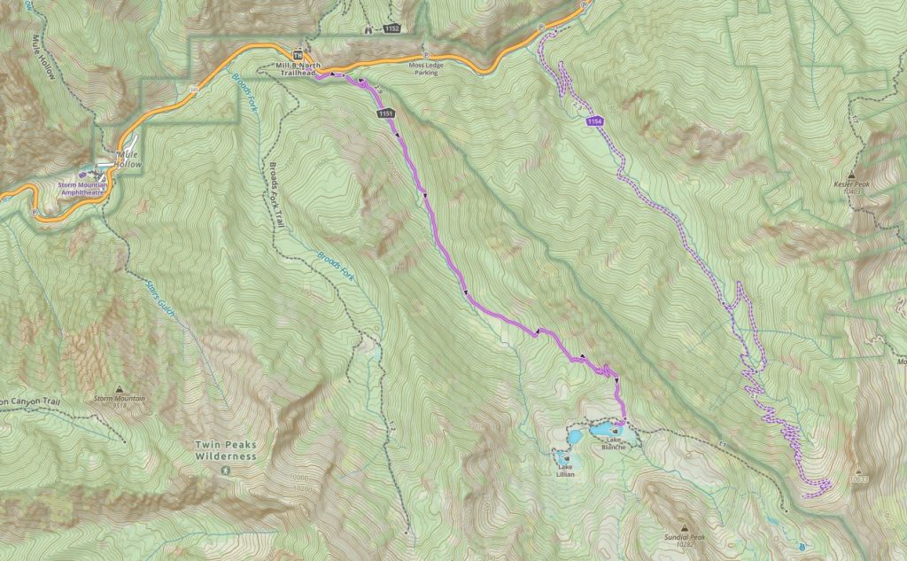 Lake Blanche Trail Map