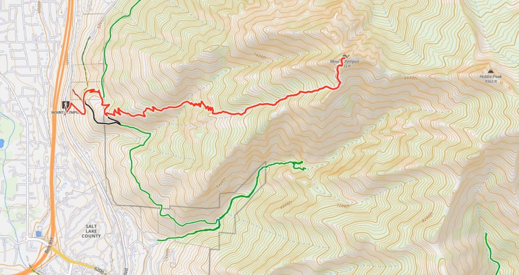 Mount Olympus Trail Map