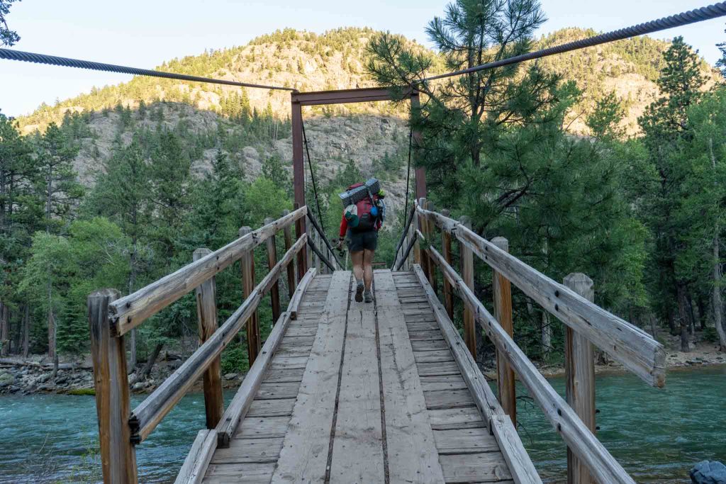 The hiking bridge across the Animas River