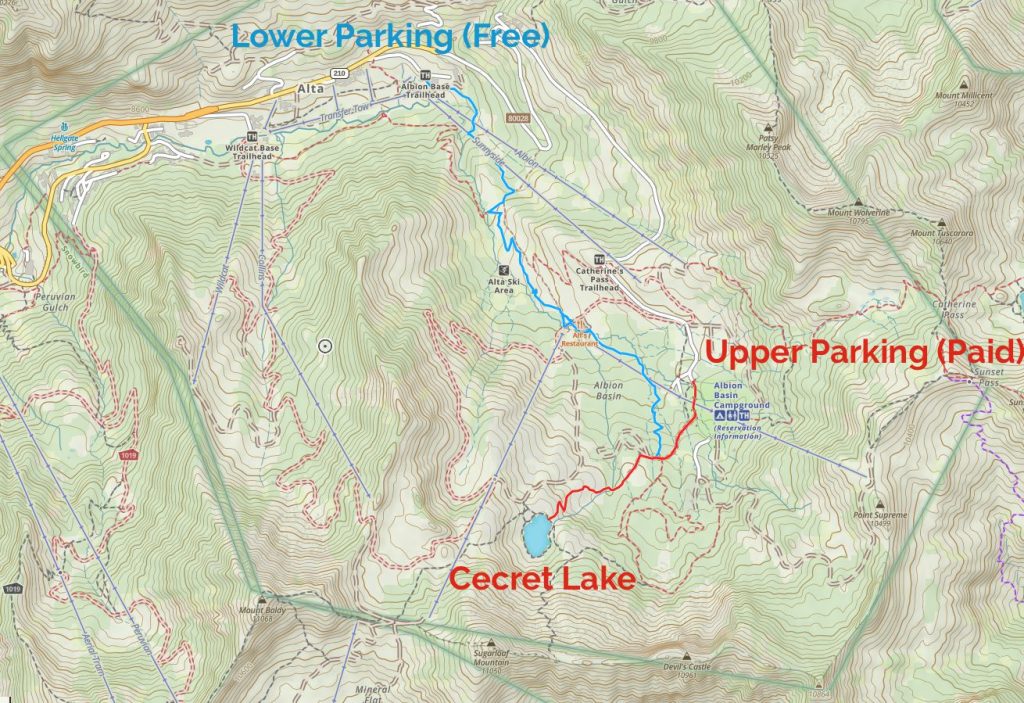 Cecret Lake Trail Map
