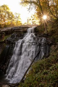 Sunburst Over Brandywine Falls in Cuyahoga Valley National Park