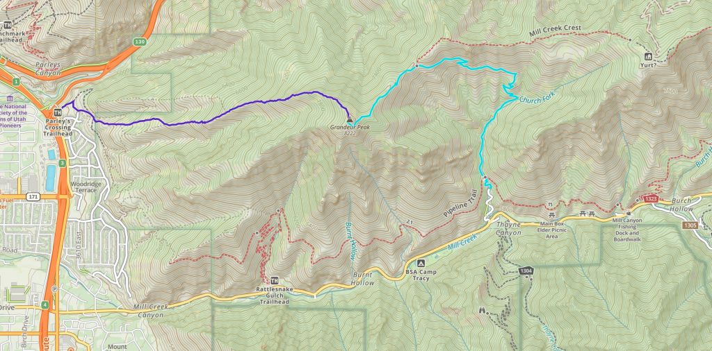Grandeur Peak Trail Map