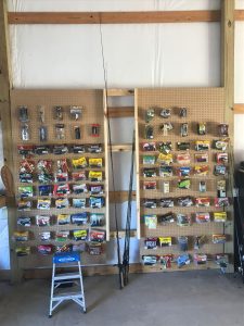 Pegboard for fishing tackle