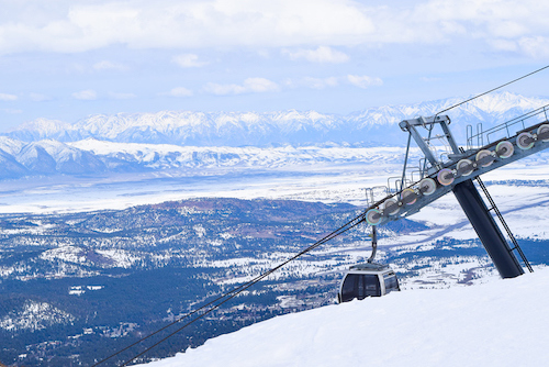This gondola lift is at Mammoth Mountain Ski Area