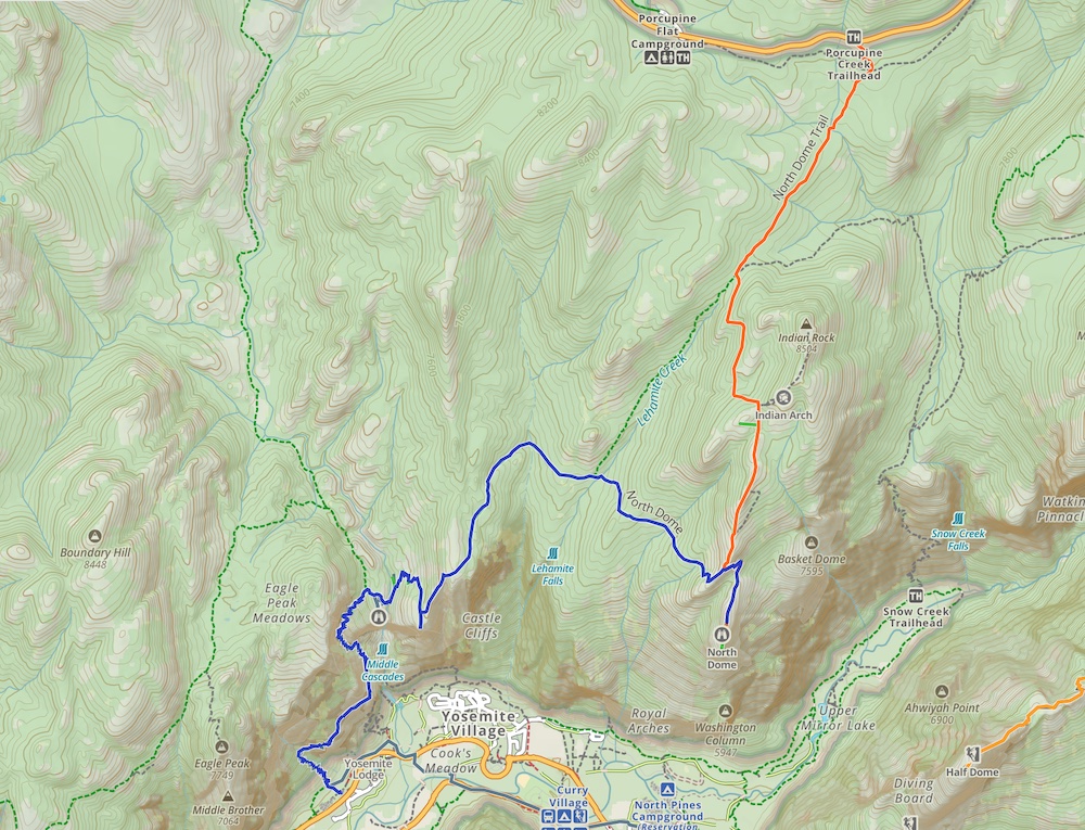 North Dome Trail Map