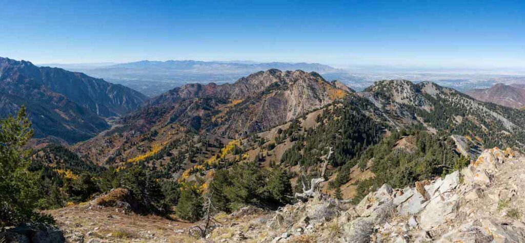 Views of Salt Lake City from Mount Raymond summit