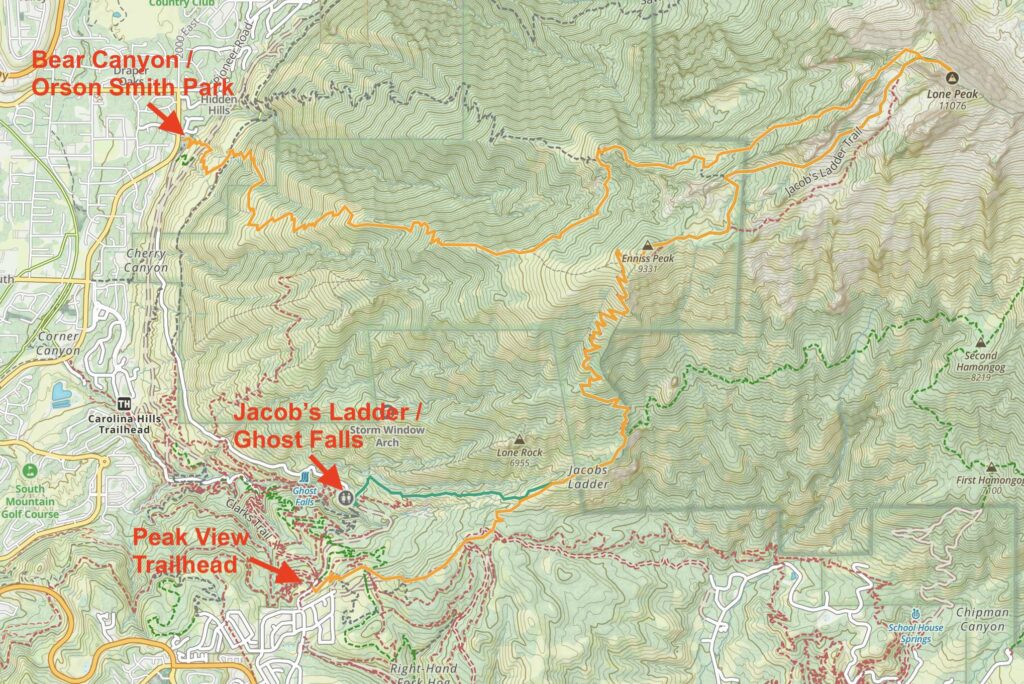 Lone Peak Trail Map