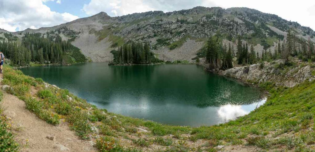 Looking at a false summit from Red Pine Lake